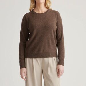 NWT QUINCE Mongolian Cashmere Crewneck Sweater, brown, sz medium